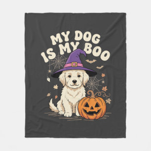 Halloween Dog My Dog Is My Boo Fleece Blanket