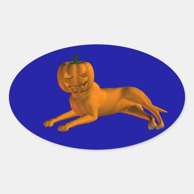 Halloween Dog Oval Sticker (Front)