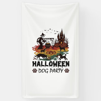 Halloween Dog Party Witch Dogs Pumpkins Castle_1 Banner