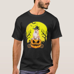 Halloween Dog Pembroke Welsh Corgi And Pumpkin T-Shirt
