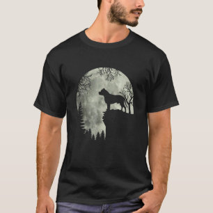 Halloween Dog Pitbull Pitbull Dog Moon Howl In For T-Shirt