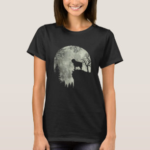 Halloween Dog Pug Pug Dog Moon Howl In Forest Cost T-Shirt