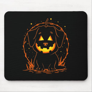Halloween Dog Pumpkin Long Sleeve Mouse Pad