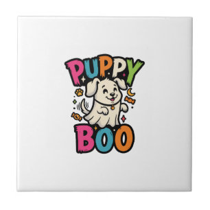 Halloween Dog Puppy Boo Ceramic Tile