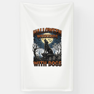 Halloween Dog Shirt Vintage Graveyard Pup Banner