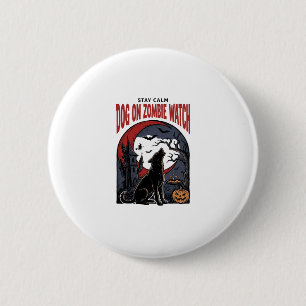 Halloween Dog Shirt Zombie Patrol Design_1 6 Cm Round Badge