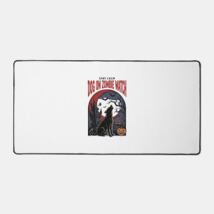 Halloween Dog Shirt Zombie Patrol Design_1 Desk Mat