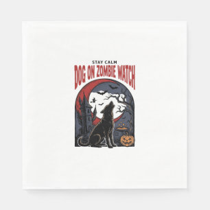 Halloween Dog Shirt Zombie Patrol Design_1 Napkin