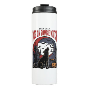 Halloween Dog Shirt Zombie Patrol Design_1 Thermal Tumbler