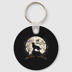Halloween Dog Silhouette Canine Lovers Spooky Key Ring