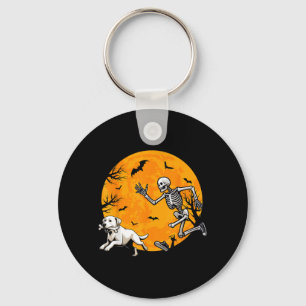 Halloween Dog Skeleton Chasing Dog Halloween Key Ring