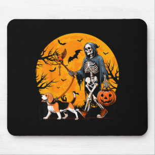 Halloween Dog Skeleton Leads Dog Halloween Beagle Mouse Pad