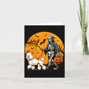 Halloween Dog Skeleton Leads Dog Halloween Poodle Card