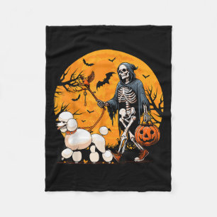 Halloween Dog Skeleton Leads Dog Halloween Poodle Fleece Blanket