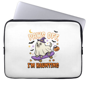 Halloween Dog Spooky Skate Ride Laptop Sleeve