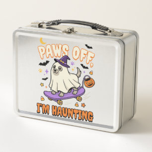 Halloween Dog Spooky Skate Ride Metal Lunch Box