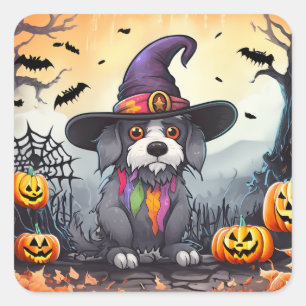 Halloween Dog Square Sticker