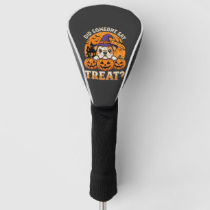 Halloween Dog Treat Bulldog Pumpkin Design Golf Head Cover