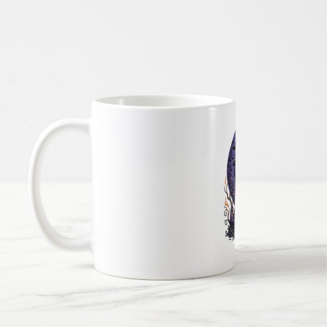 Halloween Dog Witch Pumpkin Vector Art Coffee Mug (Left)