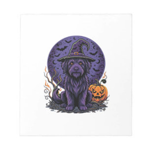 Halloween Dog Witch Pumpkin Vector Art Notepad