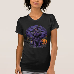 Halloween Dog Witch Pumpkin Vector Art T-Shirt