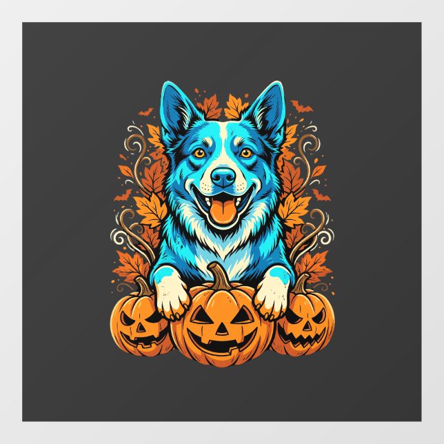 Halloween Dog With Jack O Lantern Pumpkins_1 (Sheet)