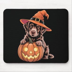 Halloween Dog With Pumpkin Lovers Funny Costume Mouse Pad