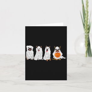 Halloween Dog With Pumpkin Spooky Halloween Dog Card