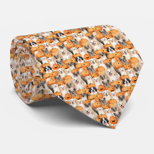 Halloween Dogs - Cute Dog Breeds with Pumpkin 2 Tie