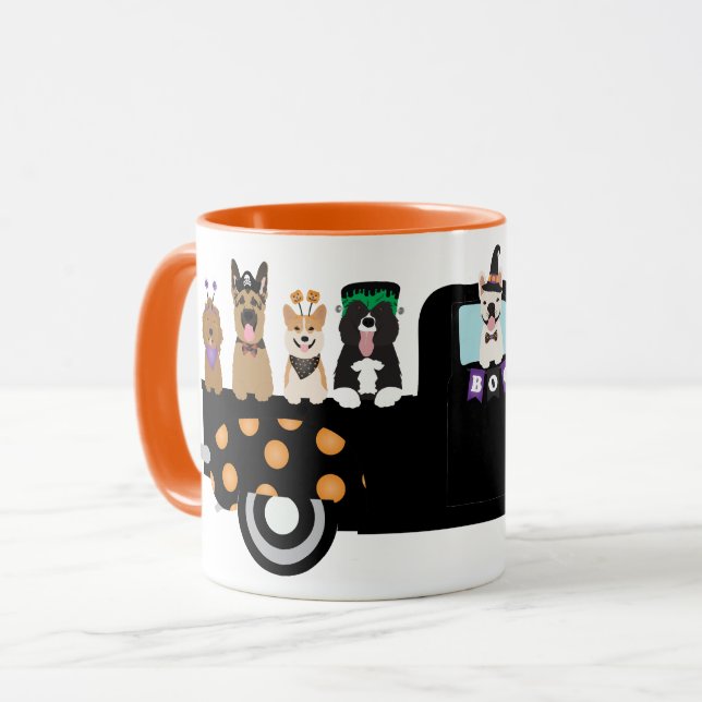 Halloween Dogs In A Pickup Truck Mug (Front Left)