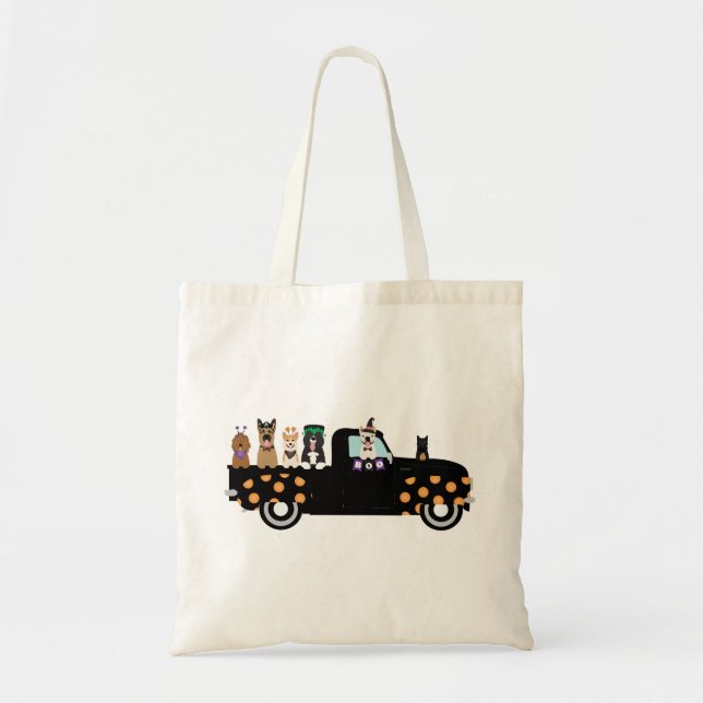 Halloween Dogs In A Pickup Truck Tote Bag (Front)