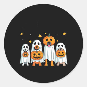 Halloween Dogs Spooky Vibes Classic Round Sticker