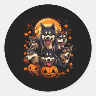 Halloween Dogs T-Shirt2 Classic Round Sticker