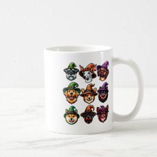 Halloween Dogs Wearing Witch Hats Coffee Mug