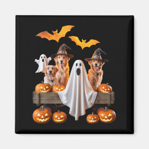 Halloween Dogs With Pumpkins And Bats For Pet Magnet