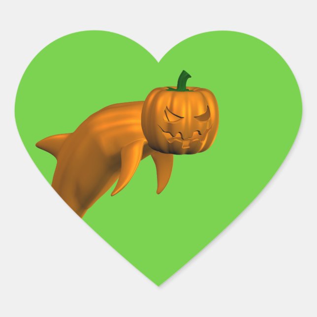 Halloween Dolphin Heart Sticker (Front)