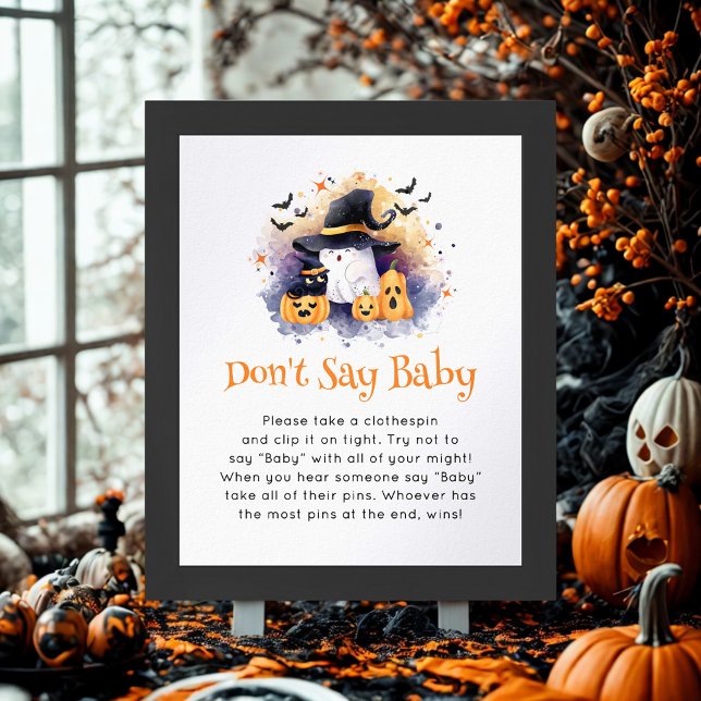 Halloween 'Don't Say Baby' Baby Shower Game  Poster (Creator Uploaded)