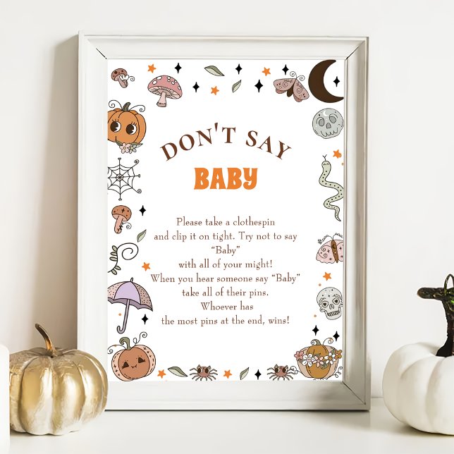 Halloween "Don't Say Baby" Baby Shower Game  Poster (Creator Uploaded)