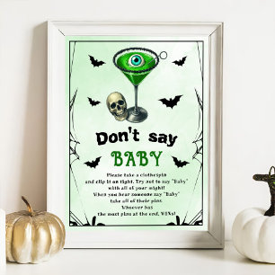 Halloween "Don't Say Baby" Baby Shower Game Poster