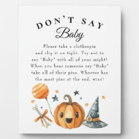 Halloween "Don't Say Baby" Baby Shower Game Poster
