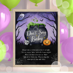 Halloween "Don't Say Baby" Baby Shower Game Sign
