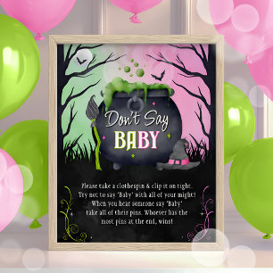 Halloween Don't Say Baby Baby Shower Game Sign