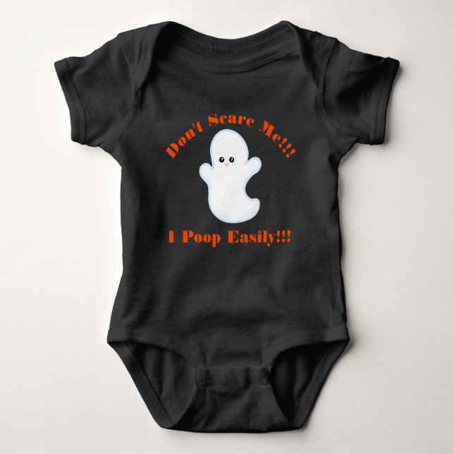 Halloween Don't Scare Me I Poop Easily Baby Outfit Bodysuit (Front)