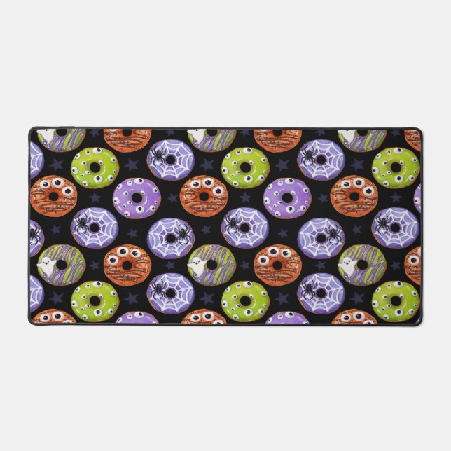 Halloween Donuts Pattern. Scary Donut Pattern. Desk Mat (Front)