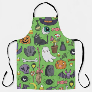 Halloween Doodle: Cute Seamless Concept Apron