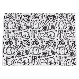 Halloween doodle pattern. large gift bag