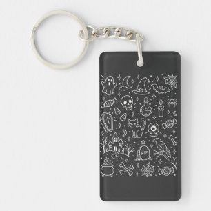Halloween doodles back key ring