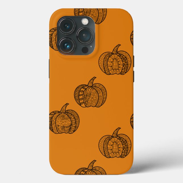 Halloween doodles boho mandala pumpkins Autumn Case-Mate iPhone Case (Back)