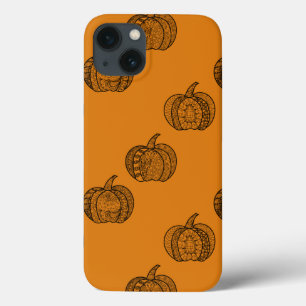 Halloween doodles boho mandala pumpkins Autumn iPhone 13 Case