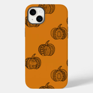 Halloween doodles boho mandala pumpkins Autumn Case-Mate iPhone 14 Plus Case